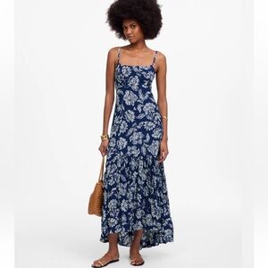 Textured Maxi Slip Dress in Floral